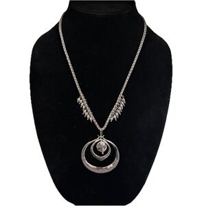 Chico's NWT Necklace Silver‎ Tone 22" Stunning Statement Southwestern Bohemian